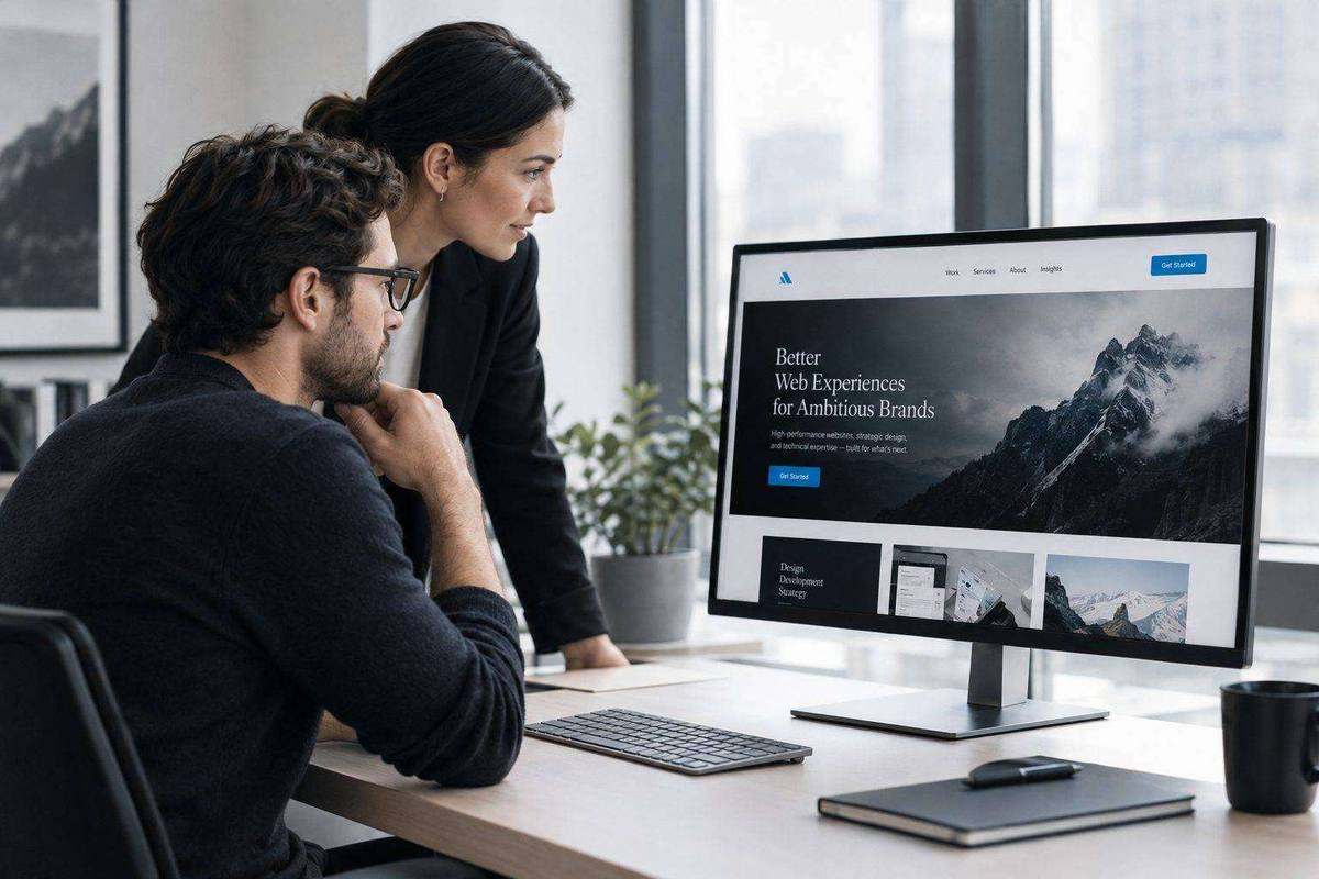 Media Giant Design professionals reviewing a website design